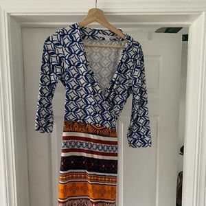 Diane Von Furstenburg wrap dress, unusual print